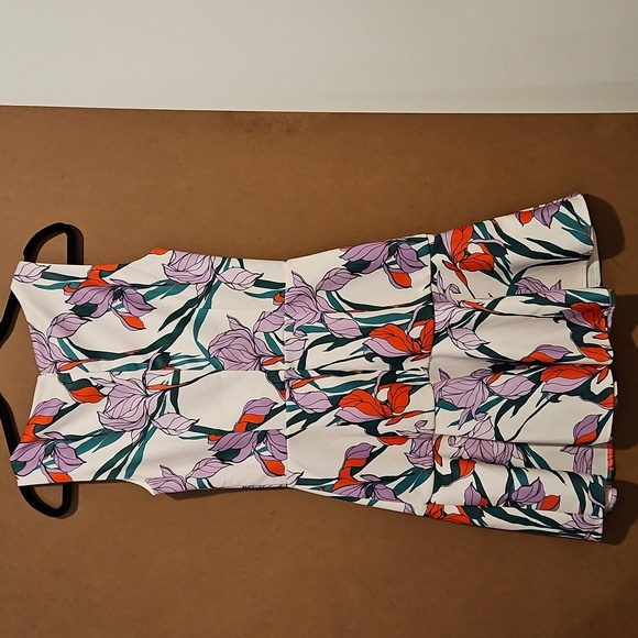 Alexia Admor Floral Purple Red Iris sleeveless dress Peplum Swing Med - Picture 4 of 11
